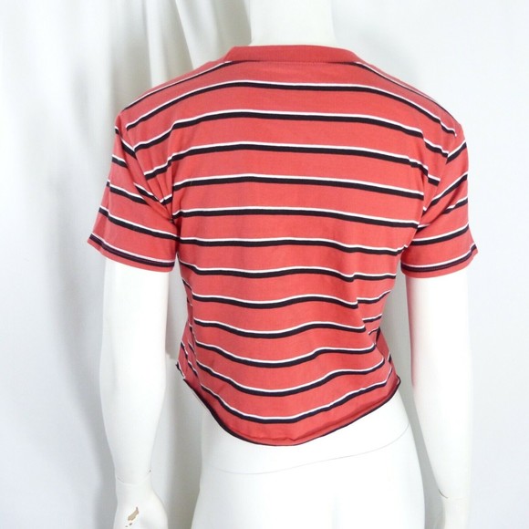 Treasure & Bond Girls Size 8 -10 Colorful Striped Cropped Short Sleeve T-Shirt - Picture 4 of 8